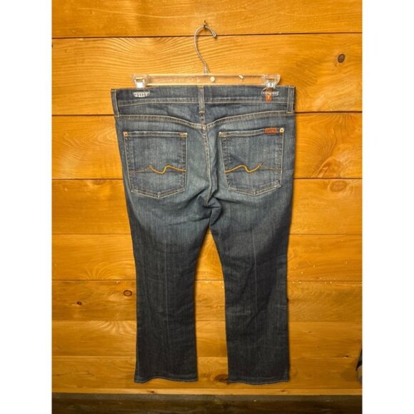 Seven for All Mankind Flare Jeans Dark Wash Distressed Denim Women 31 Streetwear - Picture 4 of 11